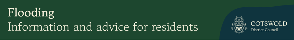Text on a green background reading Flooding: information and advice for residents